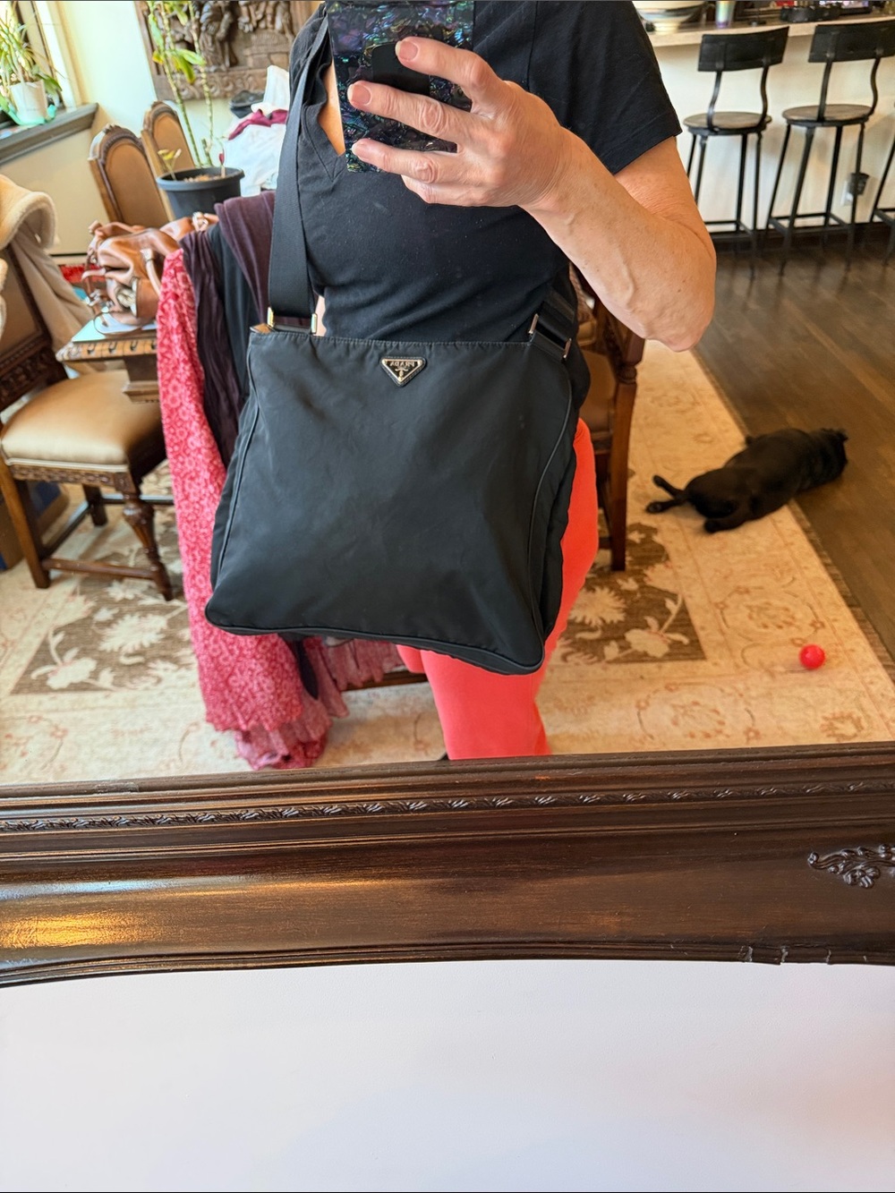 “Prada” Gorgeous Night or Day or Even Business Bag Nylon And Leather bag